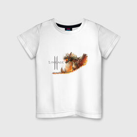 Детская футболка хлопок с принтом Fire Dragon в Новосибирске, 100% хлопок | круглый вырез горловины, полуприлегающий силуэт, длина до линии бедер | goddess of destruction | line age | line age ii | lineage ii | линейка