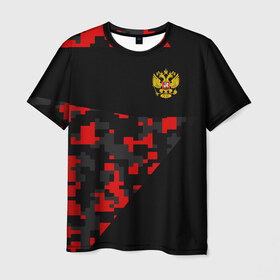 Мужская футболка 3D с принтом RUSSIA SPORT в Новосибирске, 100% полиэфир | прямой крой, круглый вырез горловины, длина до линии бедер | fc | football | fotball club | russia | sport | россия | спорт | спортивные | униформа | фирменые цвета | фк | футбол | футбольный клуб