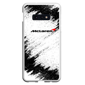 Чехол для Samsung S10E с принтом McLaren в Новосибирске, Силикон | Область печати: задняя сторона чехла, без боковых панелей | Тематика изображения на принте: auto | car | mclaren | race | авто | гонки | краска | краски | макларен | марка | машина