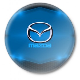 Значок с принтом Mazda SPORT в Новосибирске,  металл | круглая форма, металлическая застежка в виде булавки | Тематика изображения на принте: 