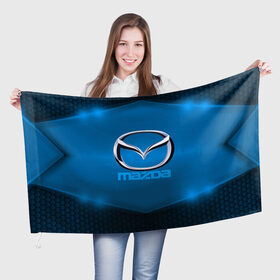 Флаг 3D с принтом Mazda SPORT в Новосибирске, 100% полиэстер | плотность ткани — 95 г/м2, размер — 67 х 109 см. Принт наносится с одной стороны | 
