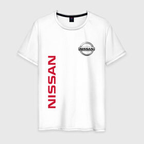 Мужская футболка хлопок с принтом Nissan в Новосибирске, 100% хлопок | прямой крой, круглый вырез горловины, длина до линии бедер, слегка спущенное плечо. | Тематика изображения на принте: motor | nissan | авто | лого | машина | ниссан | тачка