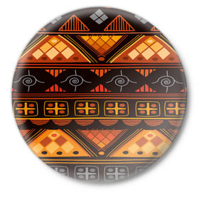 Значок с принтом Aztec ornament в Новосибирске,  металл | круглая форма, металлическая застежка в виде булавки | aztec | geometry | pattern | symbol | world | ацтек | геометрия | народный | орнамент | символы | узор | этника | этнический