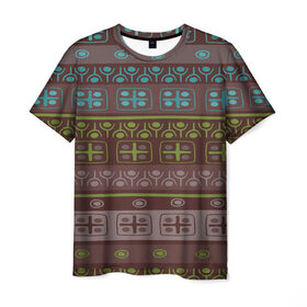 Мужская футболка 3D с принтом Aztec symbol в Новосибирске, 100% полиэфир | прямой крой, круглый вырез горловины, длина до линии бедер | Тематика изображения на принте: geometry | pattern | symbol | world | геометрия | народный | орнамент | символы | узор | этника | этнический