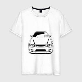 Мужская футболка хлопок с принтом Toyota Chaser в Новосибирске, 100% хлопок | прямой крой, круглый вырез горловины, длина до линии бедер, слегка спущенное плечо. | Тематика изображения на принте: chaser | jdm | tourer v | toyota