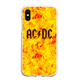 Чехол для iPhone XS Max матовый с принтом AC DC Hell-Fire в Новосибирске, Силикон | Область печати: задняя сторона чехла, без боковых панелей | ac dc | acdc | fire | hard rock | rock | асдс | рок | эй си ди си