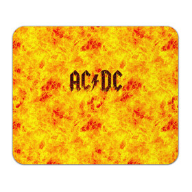 Коврик для мышки прямоугольный с принтом AC/DC Hell-Fire в Новосибирске, натуральный каучук | размер 230 х 185 мм; запечатка лицевой стороны | Тематика изображения на принте: ac dc | acdc | fire | hard rock | rock | асдс | рок | эй си ди си