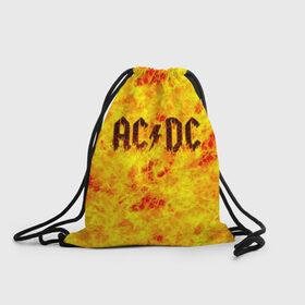 Рюкзак-мешок 3D с принтом AC/DC Hell-Fire в Новосибирске, 100% полиэстер | плотность ткани — 200 г/м2, размер — 35 х 45 см; лямки — толстые шнурки, застежка на шнуровке, без карманов и подкладки | ac dc | acdc | fire | hard rock | rock | асдс | рок | эй си ди си