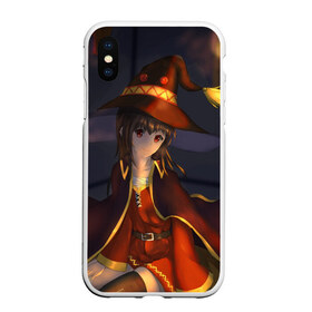 Чехол для iPhone XS Max матовый с принтом Megumin в Новосибирске, Силикон | Область печати: задняя сторона чехла, без боковых панелей | Тематика изображения на принте: aqua | darkness | kono subarashii | konosuba | megumin | этот замечательный мир