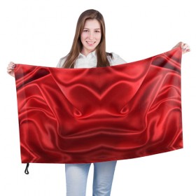 Флаг 3D с принтом Красный Шелк в Новосибирске, 100% полиэстер | плотность ткани — 95 г/м2, размер — 67 х 109 см. Принт наносится с одной стороны | шелк