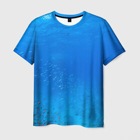 Мужская футболка 3D с принтом Море в Новосибирске, 100% полиэфир | прямой крой, круглый вырез горловины, длина до линии бедер | fish | fishes | pisces | море | морские обитатели | морской | океан | рыбы