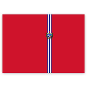 Поздравительная открытка с принтом Куба, лента с гербом в Новосибирске, 100% бумага | плотность бумаги 280 г/м2, матовая, на обратной стороне линовка и место для марки
 | Тематика изображения на принте: cu | cub | cuba | гавана | герб | государство | знак | кастро | куба | кубинская | кубинский | надпись | остров свободы | патриот | полосы | республика | символ | страна | флаг | флага | цвета | че