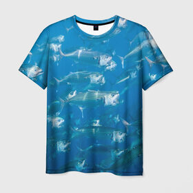 Мужская футболка 3D с принтом Рыбы океана в Новосибирске, 100% полиэфир | прямой крой, круглый вырез горловины, длина до линии бедер | fish | fishes | pisces | море | морские обитатели | морской | океан | рыбы