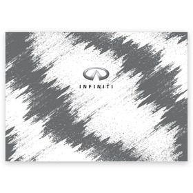 Поздравительная открытка с принтом INFINITI в Новосибирске, 100% бумага | плотность бумаги 280 г/м2, матовая, на обратной стороне линовка и место для марки
 | Тематика изображения на принте: auto | car | infiniti | race | авто | гонки | инфинити | краска | краски | марка | машина