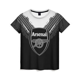 Женская футболка 3D с принтом Arsenal abstract original в Новосибирске, 100% полиэфир ( синтетическое хлопкоподобное полотно) | прямой крой, круглый вырез горловины, длина до линии бедер | football | soccer | арсенал