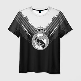Мужская футболка 3D с принтом Real Madrid abstract original в Новосибирске, 100% полиэфир | прямой крой, круглый вырез горловины, длина до линии бедер | football | soccer | реал мадрид