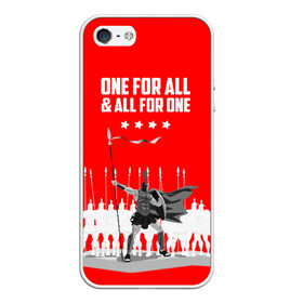 Чехол для iPhone 5/5S матовый с принтом One for all & all for one! в Новосибирске, Силикон | Область печати: задняя сторона чехла, без боковых панелей | fcsm | football | sp | мясные | футбольный клуб