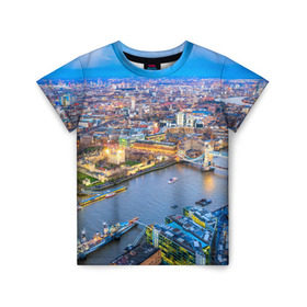 Детская футболка 3D с принтом Лондон в Новосибирске, 100% гипоаллергенный полиэфир | прямой крой, круглый вырез горловины, длина до линии бедер, чуть спущенное плечо, ткань немного тянется | england | london | англия | великобритания | город | европа | королевство | лондон | мегаполис | путешествие | столица | туризм