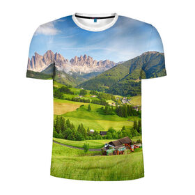 Мужская футболка 3D спортивная с принтом Альпы в Новосибирске, 100% полиэстер с улучшенными характеристиками | приталенный силуэт, круглая горловина, широкие плечи, сужается к линии бедра | австрия | альпы | германия | горный хребет | горы | италия | красота | лес | лихтенштейн | луг | пейзаж | природа | простор | раздолье | словения | франция | швейцария