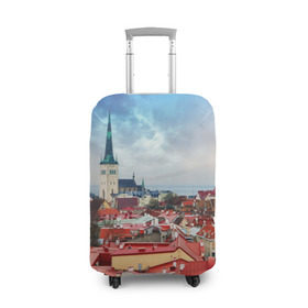 Чехол для чемодана 3D с принтом Таллин (Эстония) в Новосибирске, 86% полиэфир, 14% спандекс | двустороннее нанесение принта, прорези для ручек и колес | estonia | tallin | город | европа | путешествие | таллин | туризм | эстония