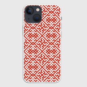 Чехол для iPhone 13 mini с принтом Духобор (Обережная Вышивка) в Новосибирске,  |  | орнамент | русь | узоры