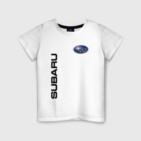 Детская футболка хлопок с принтом Subaru в Новосибирске, 100% хлопок | круглый вырез горловины, полуприлегающий силуэт, длина до линии бедер | corporation | forester | fuji | heavy | impreza | industries | sport | subaru | wrx sti | авто | автомобиль | знак | лого | машина | седан | символ | спорт | субара | субару | тачка | хэтчбек | эмблема