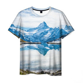 Мужская футболка 3D с принтом Альпы в Новосибирске, 100% полиэфир | прямой крой, круглый вырез горловины, длина до линии бедер | австрия | альпийские горы | альпийский хребет | альпы | германия | горное озеро | горные лыжи | европа | италия | лихтенштейн | пейзаж | природа | словения | сноуборд | франция | швейцария