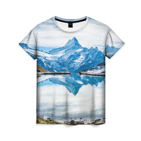 Женская футболка 3D с принтом Альпы в Новосибирске, 100% полиэфир ( синтетическое хлопкоподобное полотно) | прямой крой, круглый вырез горловины, длина до линии бедер | Тематика изображения на принте: австрия | альпийские горы | альпийский хребет | альпы | германия | горное озеро | горные лыжи | европа | италия | лихтенштейн | пейзаж | природа | словения | сноуборд | франция | швейцария