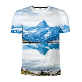 Мужская футболка 3D спортивная с принтом Альпы в Новосибирске, 100% полиэстер с улучшенными характеристиками | приталенный силуэт, круглая горловина, широкие плечи, сужается к линии бедра | австрия | альпийские горы | альпийский хребет | альпы | германия | горное озеро | горные лыжи | европа | италия | лихтенштейн | пейзаж | природа | словения | сноуборд | франция | швейцария