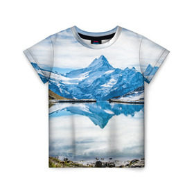 Детская футболка 3D с принтом Альпы в Новосибирске, 100% гипоаллергенный полиэфир | прямой крой, круглый вырез горловины, длина до линии бедер, чуть спущенное плечо, ткань немного тянется | австрия | альпийские горы | альпийский хребет | альпы | германия | горное озеро | горные лыжи | европа | италия | лихтенштейн | пейзаж | природа | словения | сноуборд | франция | швейцария
