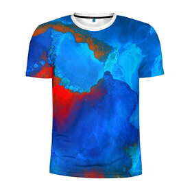 Мужская футболка 3D спортивная с принтом blob color в Новосибирске, 100% полиэстер с улучшенными характеристиками | приталенный силуэт, круглая горловина, широкие плечи, сужается к линии бедра | abstraction | color | spray | tie dye | абстракция | акварель | брызги красок | живопись | искусство | капли капли | краски | текстуры | цветные краски | яркие цвета