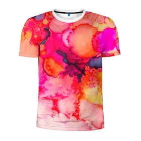 Мужская футболка 3D спортивная с принтом Весенние краски в Новосибирске, 100% полиэстер с улучшенными характеристиками | приталенный силуэт, круглая горловина, широкие плечи, сужается к линии бедра | abstraction | color | spray | tie dye | абстракция | акварель | брызги красок | живопись | искусство | капли капли | краски | текстуры | цветные краски | яркие цвета