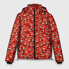 Мужская зимняя куртка 3D с принтом Угандийские Наклзы в Новосибирске, верх — 100% полиэстер; подкладка — 100% полиэстер; утеплитель — 100% полиэстер | длина ниже бедра, свободный силуэт Оверсайз. Есть воротник-стойка, отстегивающийся капюшон и ветрозащитная планка. 

Боковые карманы с листочкой на кнопках и внутренний карман на молнии. | sonic | ехидна | красный | мем | паттерн | персонаж | соник | толпа