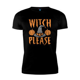 Мужская футболка премиум с принтом Witch Please в Новосибирске, 92% хлопок, 8% лайкра | приталенный силуэт, круглый вырез ворота, длина до линии бедра, короткий рукав | anime | halloween | little witch academia | magic | sucy manbavaran | witch | академия ведьмочек | аниме | волшебство | магия | хэллоуин