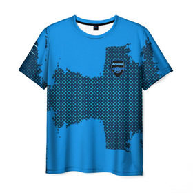 Мужская футболка 3D с принтом ARSENAL SPORT BLUE в Новосибирске, 100% полиэфир | прямой крой, круглый вырез горловины, длина до линии бедер | football | soccer | арсенал