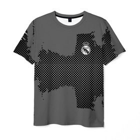 Мужская футболка 3D с принтом REAL MADRID SPORT GRAY в Новосибирске, 100% полиэфир | прямой крой, круглый вырез горловины, длина до линии бедер | football | soccer | реал мадрид