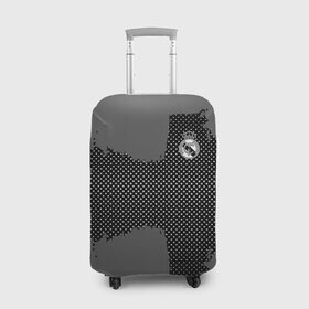 Чехол для чемодана 3D с принтом REAL MADRID SPORT GRAY в Новосибирске, 86% полиэфир, 14% спандекс | двустороннее нанесение принта, прорези для ручек и колес | football | soccer | реал мадрид