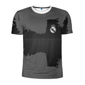 Мужская футболка 3D спортивная с принтом REAL MADRID SPORT GRAY в Новосибирске, 100% полиэстер с улучшенными характеристиками | приталенный силуэт, круглая горловина, широкие плечи, сужается к линии бедра | football | soccer | реал мадрид