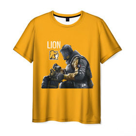 Мужская футболка 3D с принтом LION в Новосибирске, 100% полиэфир | прямой крой, круглый вырез горловины, длина до линии бедер | chimera | lion | outbreak | rainbow six | осада