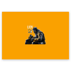 Поздравительная открытка с принтом LION в Новосибирске, 100% бумага | плотность бумаги 280 г/м2, матовая, на обратной стороне линовка и место для марки
 | Тематика изображения на принте: chimera | lion | outbreak | rainbow six | осада