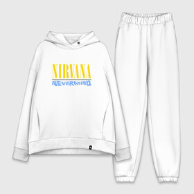 Женский костюм хлопок Oversize с принтом Nirvana nevermino в Новосибирске,  |  | cobain | kurt | nevermino | nirvana | альтернативный | гранж | грол | группа | дональд | кобейн | курт | музыка | надпись | нервана | нирвана | новоселич | певец | рок | смайл | смайлик | солист