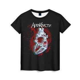 Женская футболка 3D с принтом Агата Кристи в Новосибирске, 100% полиэфир ( синтетическое хлопкоподобное полотно) | прямой крой, круглый вырез горловины, длина до линии бедер | 