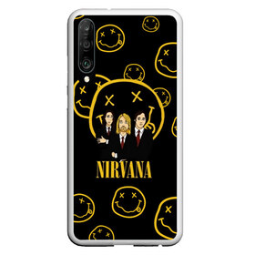 Чехол для Honor P30 с принтом Nirvana в Новосибирске, Силикон | Область печати: задняя сторона чехла, без боковых панелей | cobain | kurt | nevermino | nirvana | альтернативный | гранж | грол | группа | дональд | кобейн | курт | музыка | надпись | нервана | нирвана | новоселич | певец | рок | смайл | смайлик | солист