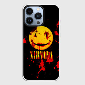 Чехол для iPhone 13 Pro с принтом Nirvana в Новосибирске,  |  | cobain | kurt | nevermino | nirvana | альтернативный | гранж | грол | группа | дональд | кобейн | курт | музыка | надпись | нервана | нирвана | новоселич | певец | рок | смайл | смайлик | солист