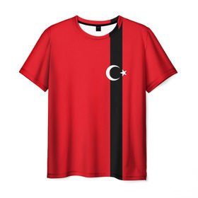 Мужская футболка 3D с принтом Турция лента в Новосибирске, 100% полиэфир | прямой крой, круглый вырез горловины, длина до линии бедер | tr | tur | анкара | герб | государство | знак | надпись | патриот | полосы | республика | символ | стамбул | страна | турецкая | турецкий | турки | турок | турция | турчанка | флаг | флага | цвета