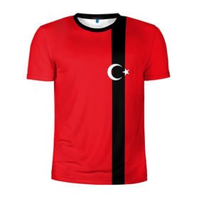Мужская футболка 3D спортивная с принтом Турция лента в Новосибирске, 100% полиэстер с улучшенными характеристиками | приталенный силуэт, круглая горловина, широкие плечи, сужается к линии бедра | tr | tur | анкара | герб | государство | знак | надпись | патриот | полосы | республика | символ | стамбул | страна | турецкая | турецкий | турки | турок | турция | турчанка | флаг | флага | цвета