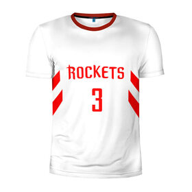 Мужская футболка 3D спортивная с принтом Chris Paul home в Новосибирске, 100% полиэстер с улучшенными характеристиками | приталенный силуэт, круглая горловина, широкие плечи, сужается к линии бедра | chris paul | nba | rockets | баскетбол | крис пол | нба | хьюстон рокетс