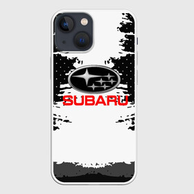 Чехол для iPhone 13 mini с принтом Subaru в Новосибирске,  |  | auto | automobile | car | carbon | machine | motor | motor car | sport car | subaru | автомашина | бренд | легковой автомобиль | марка | спортивный автомобиль | субару | тачка