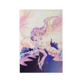 Обложка для паспорта матовая кожа с принтом Девочка волшебница Мадока в Новосибирске, натуральная матовая кожа | размер 19,3 х 13,7 см; прозрачные пластиковые крепления | anime | homura | puella magi madoka magica | волшебная девочка | мадока | хомура