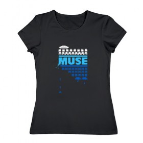 Женская футболка хлопок с принтом Muse в Новосибирске, 100% хлопок | прямой крой, круглый вырез горловины, длина до линии бедер, слегка спущенное плечо | muse | альтернативный | группа | доминик ховард | крис уолстенхолм | мосе | моус | моусе | муз | муза | музе | музыка | мусе | мэттью беллами | прогрессивный | рок | симфонический | спейс | спейсрок